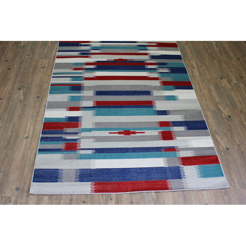 Rug Factory Plus Kilim Blue / Red Area Rug Wayfair